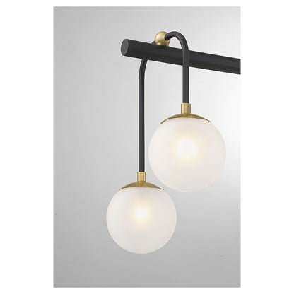 8 Light Linear Chandelier, Black