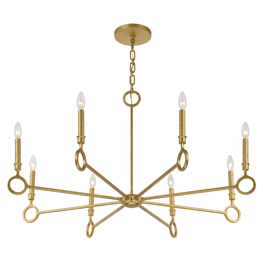 Savoy House Noah 8 Light Chandelier, Gold Armory