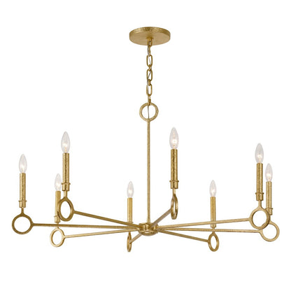 Savoy House Noah 8 Light Chandelier, Gold Armory