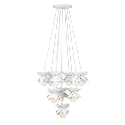 10 Light Chandelier, White Cashmere