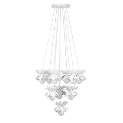 10 Light Chandelier, White Cashmere
