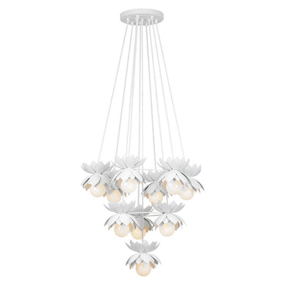 10 Light Chandelier, White Cashmere