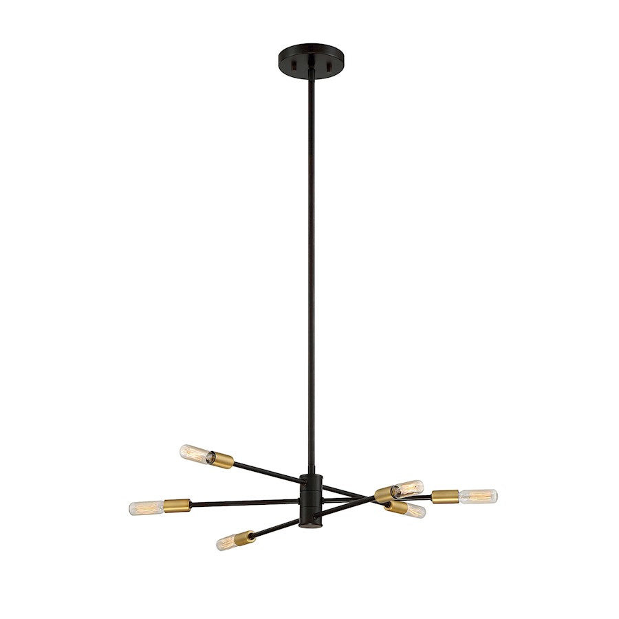 6 Light Chandelier, Bronze
