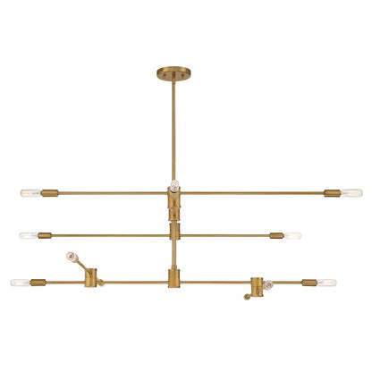 12 Light Chandelier, Warm Brass