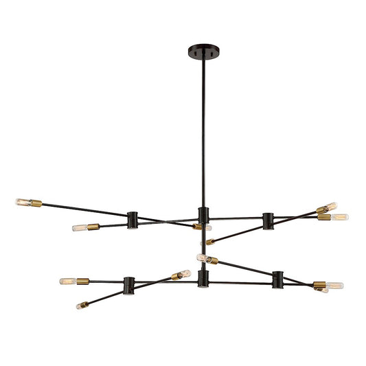 Savoy House Lyrique 12-Light Chandelier, Bronze/Brass Accents - 1-7001-12-77