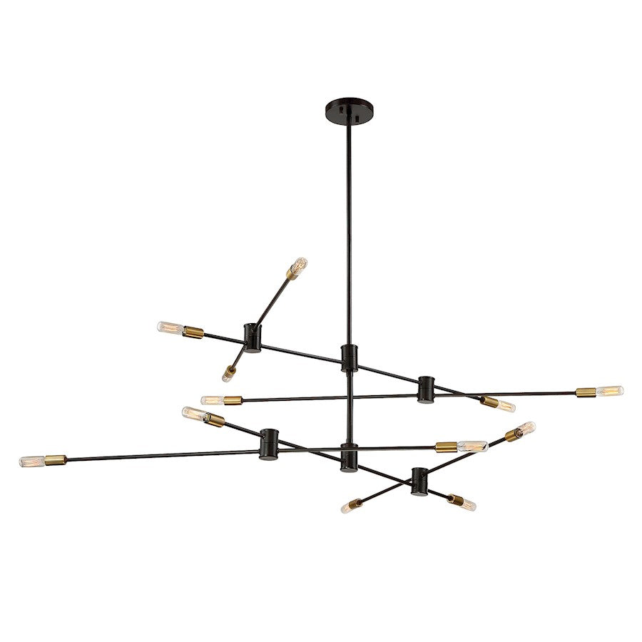 12 Light Chandelier, Bronze