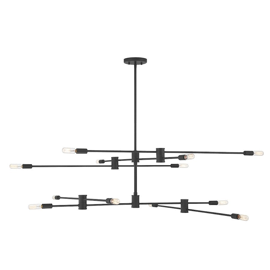 Savoy House Lyrique 12-Light Chandelier, Matte Black - 1-7001-12-89