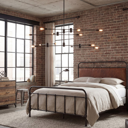 6 Light Chandelier, Matte Black