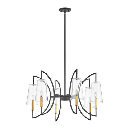 Savoy House Hanley 6Lt Chandelier, Matte Black and Warm Brass