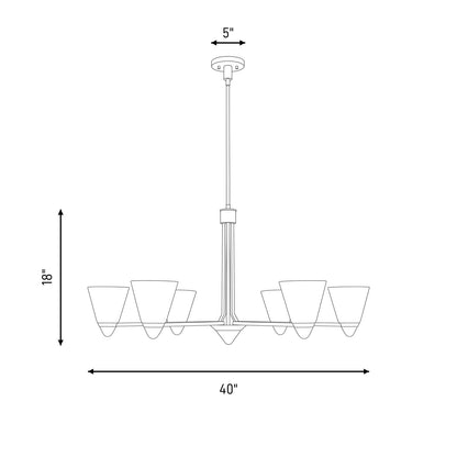 Savoy House Kohlman 6 Light Chandelier, Warm Brass/White Opal