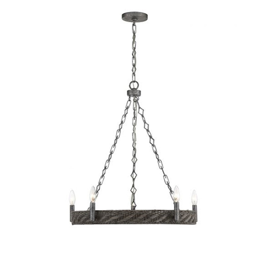 5-Light Chandelier, Mottled Zinc