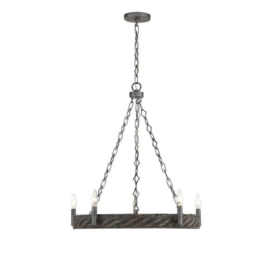 5-Light Chandelier, Mottled Zinc