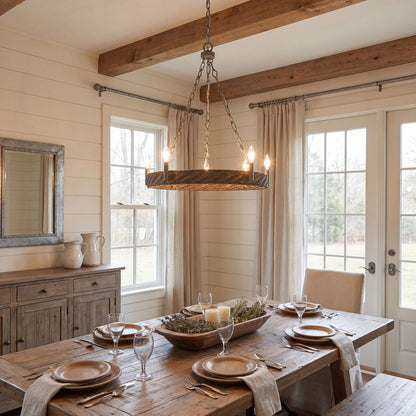 5-Light Chandelier, Mottled Zinc