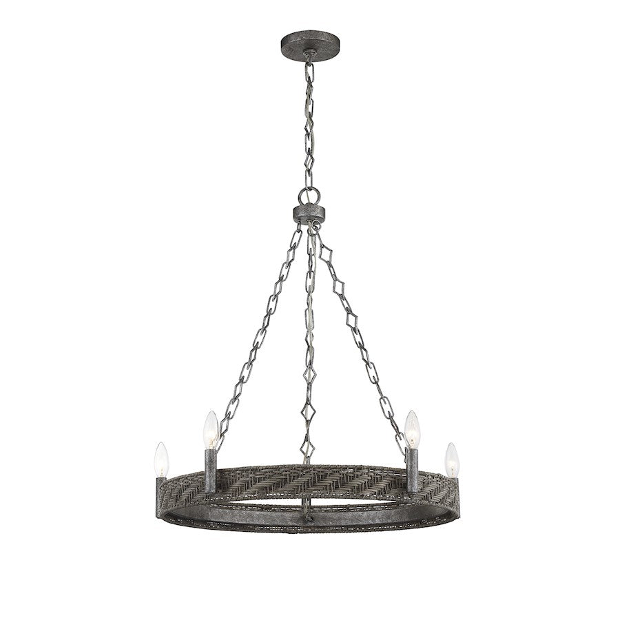 5-Light Chandelier, Mottled Zinc