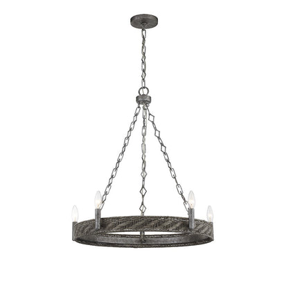 5-Light Chandelier, Mottled Zinc