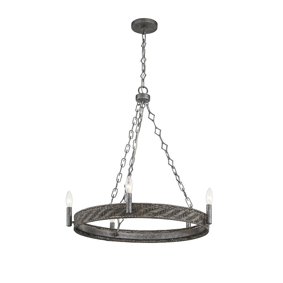 5-Light Chandelier, Mottled Zinc