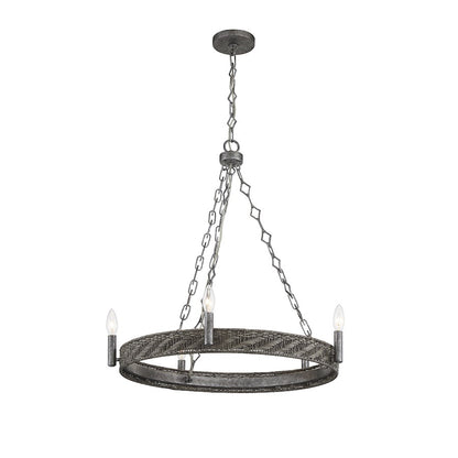 5-Light Chandelier, Mottled Zinc