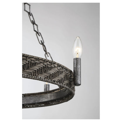 5-Light Chandelier, Mottled Zinc