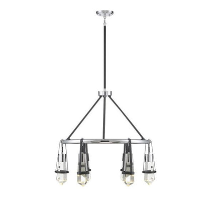 Savoy House Denali 6Lt LED Chandelier, Black/ Chrome - 1-7707-6-67