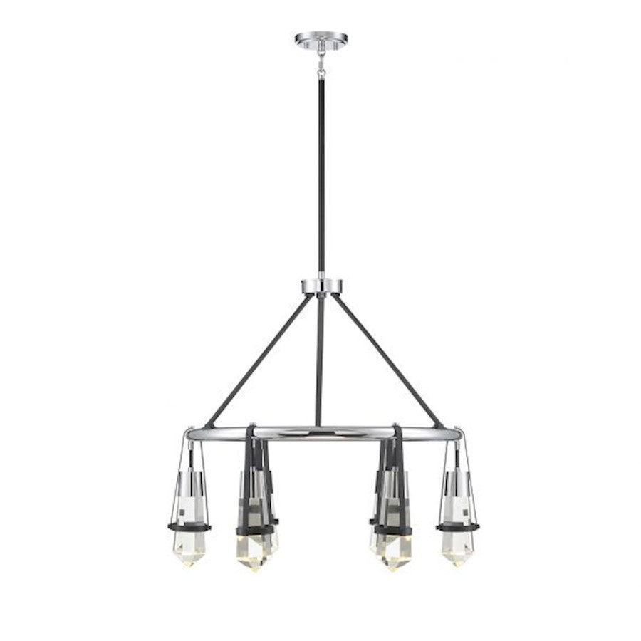 6 Light LED Chandelier, Black