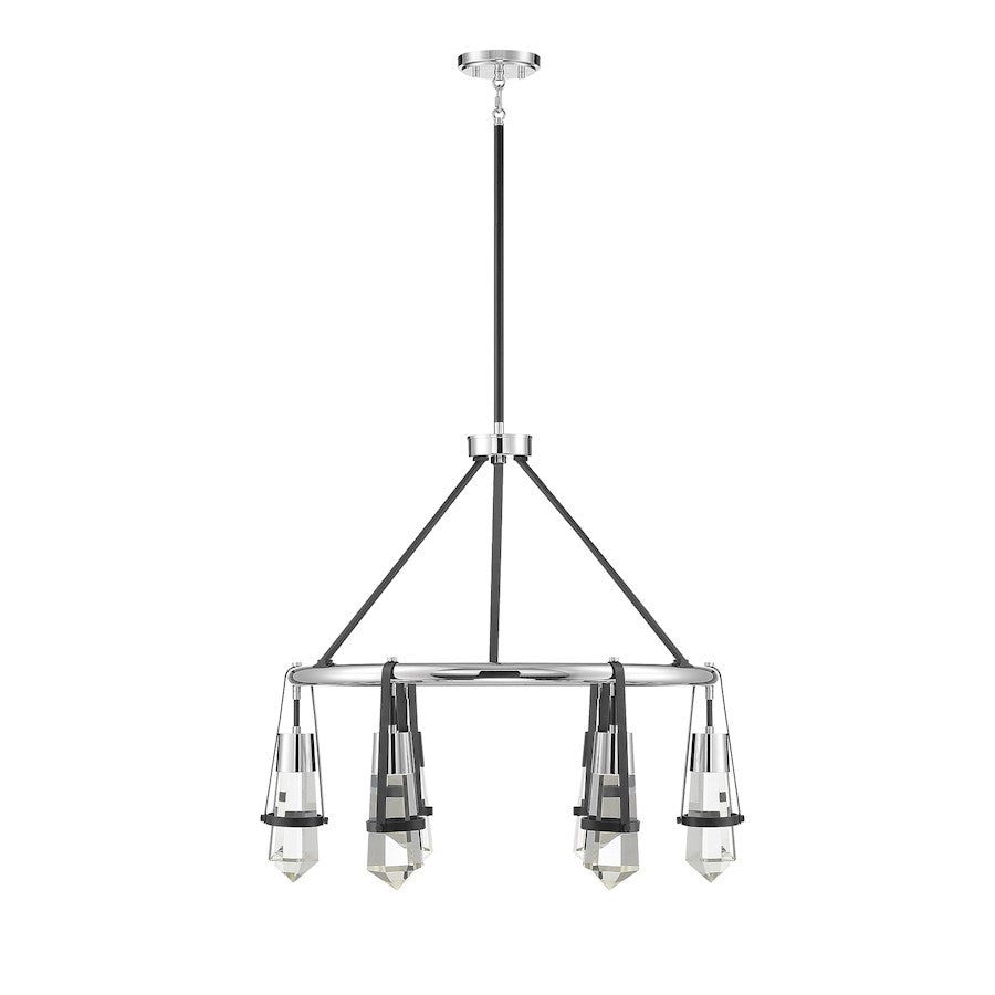 6 Light LED Chandelier, Black