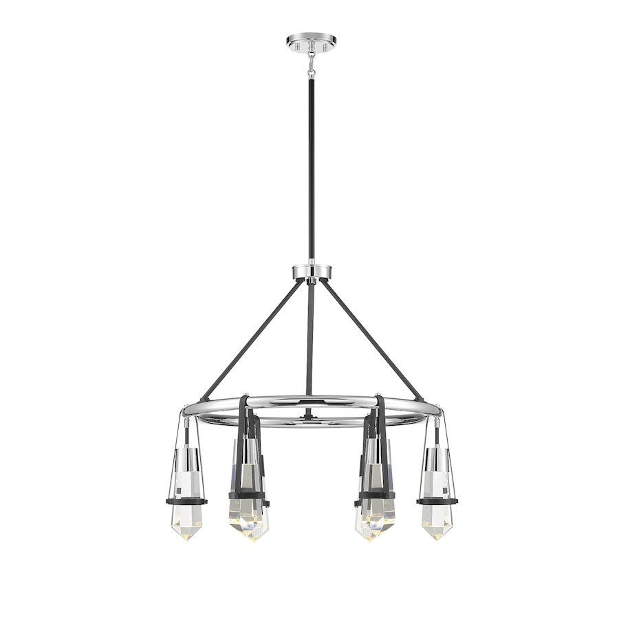 6 Light LED Chandelier, Black