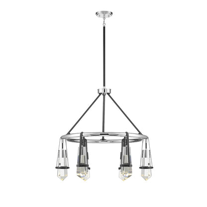 6 Light LED Chandelier, Black