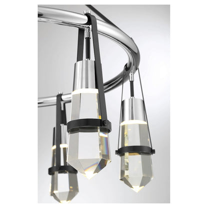 6 Light LED Chandelier, Black