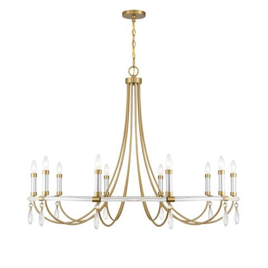 Savoy House Mayfair 10-Light Chandelier, Warm Brass/Chrome - 1-7712-10-195