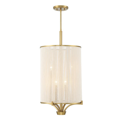 4-Light Chandelier, Warm Brass