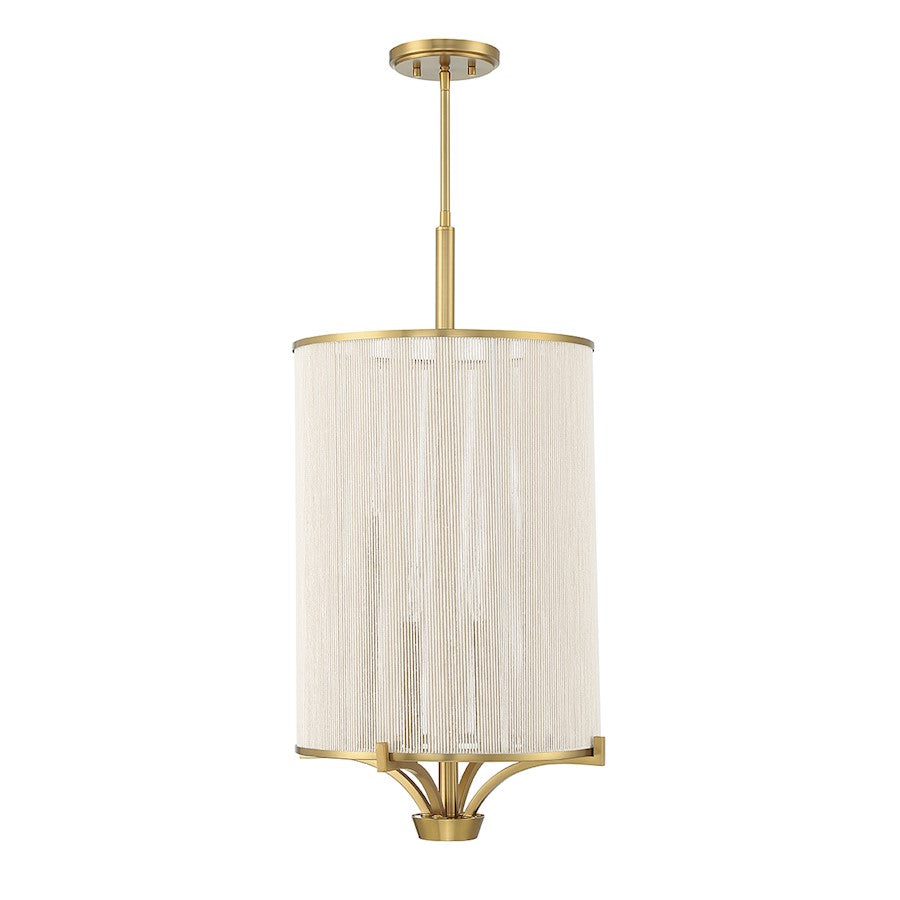 4-Light Chandelier, Warm Brass