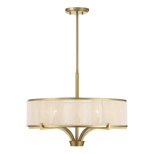 4-Light Chandelier, Warm Brass