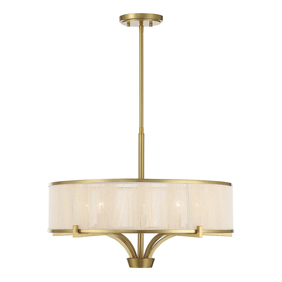 4-Light Chandelier, Warm Brass
