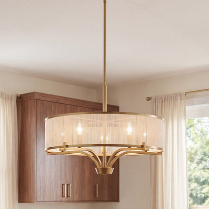 4-Light Chandelier, Warm Brass