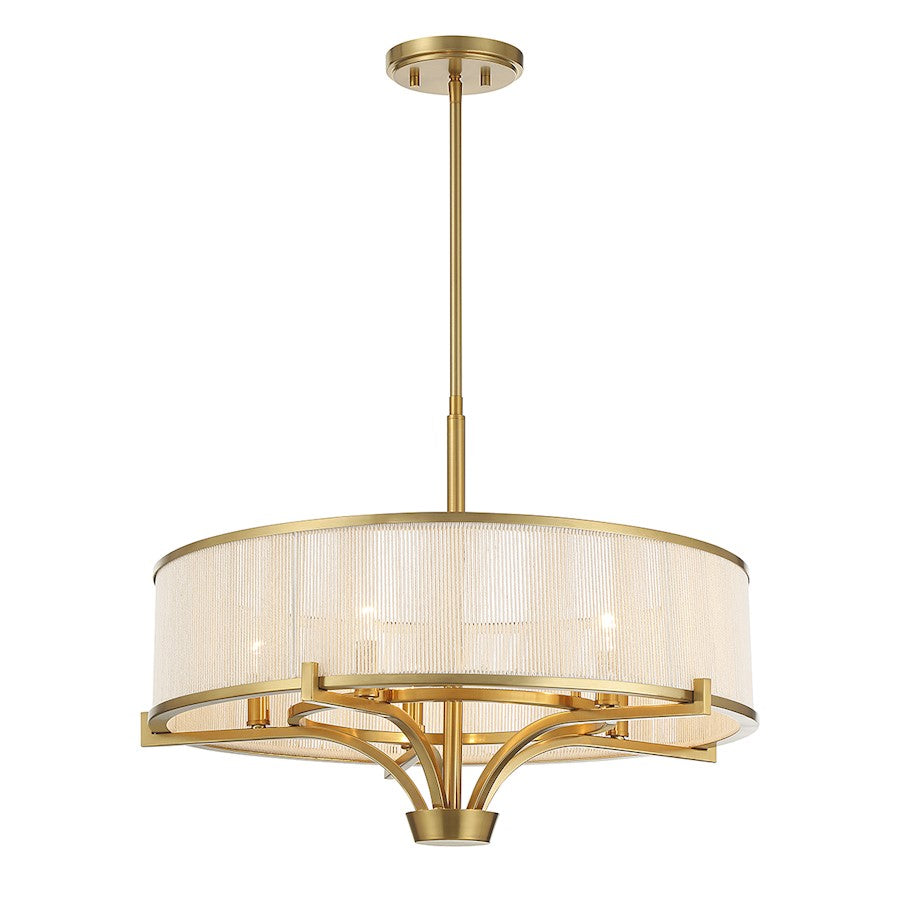 4-Light Chandelier, Warm Brass