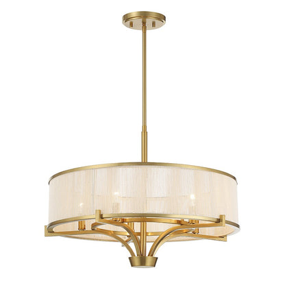 4-Light Chandelier, Warm Brass
