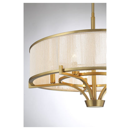 4-Light Chandelier, Warm Brass