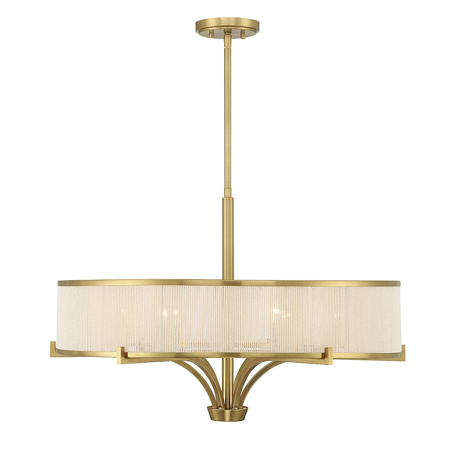 4-Light Chandelier, Warm Brass