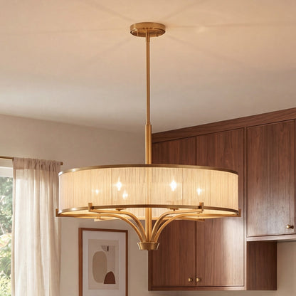 4-Light Chandelier, Warm Brass