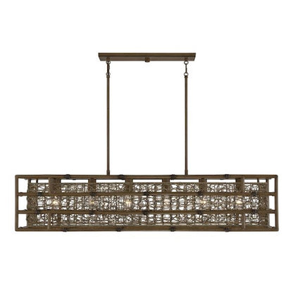 6 Light Linear Chandelier, Grapevine