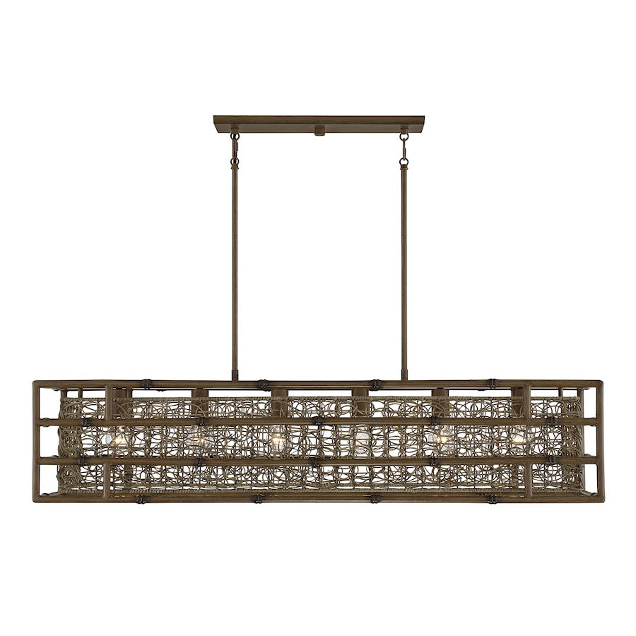 6 Light Linear Chandelier, Grapevine