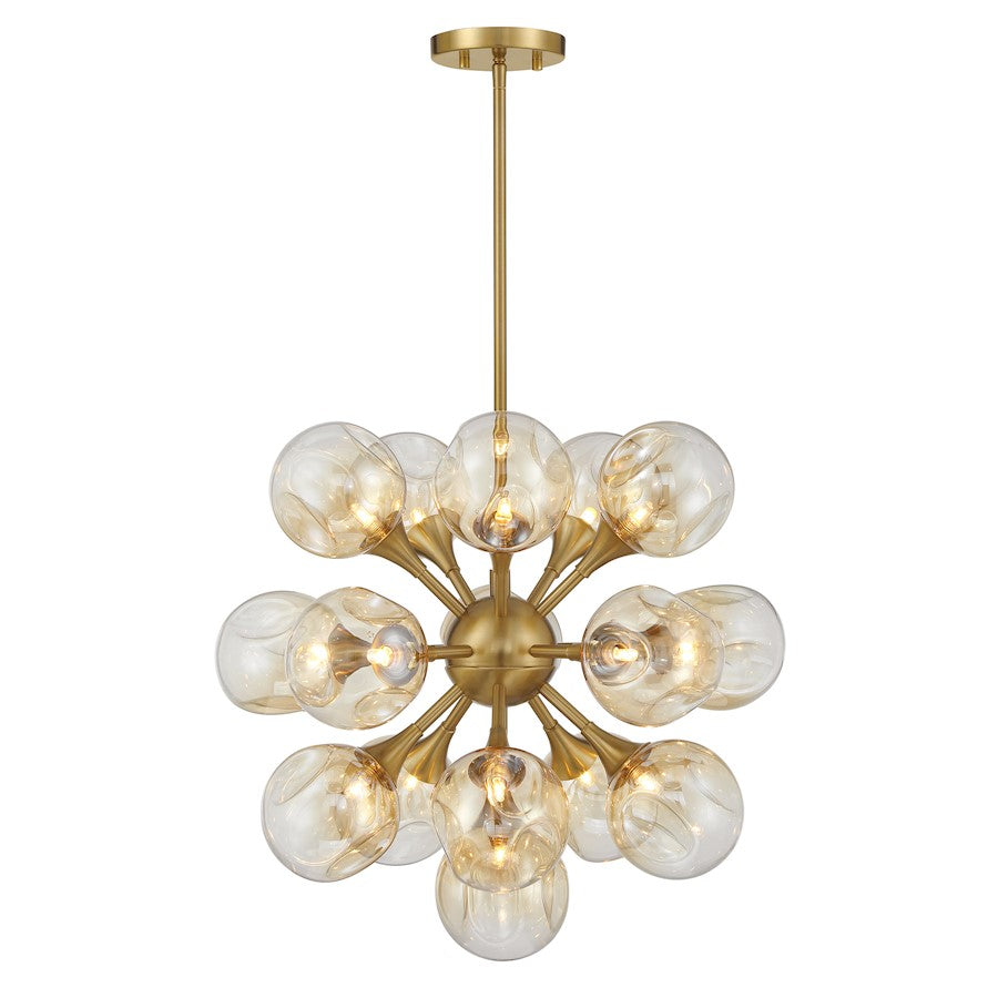 Savoy House Matisse 16 Light Chandelier, Warm Brass/Gray Plated - 1-7934-16-322