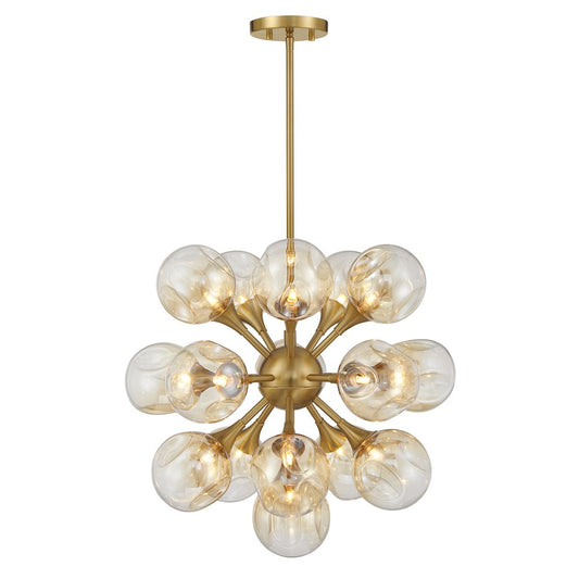 Savoy House Matisse 16 Light Chandelier, Warm Brass/Gray Plated