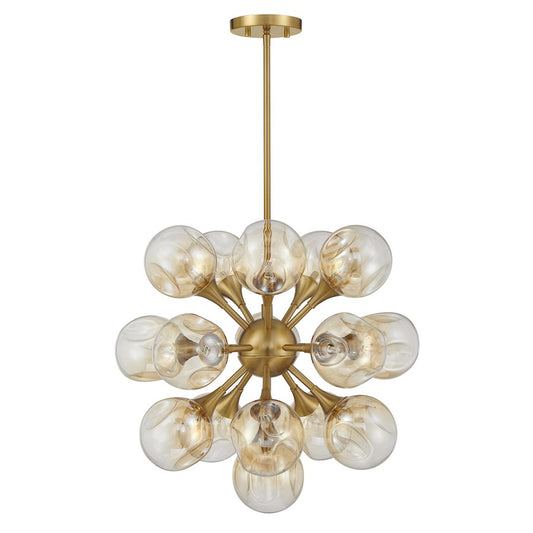Savoy House Matisse 16 Light Chandelier, Warm Brass/Gray Plated
