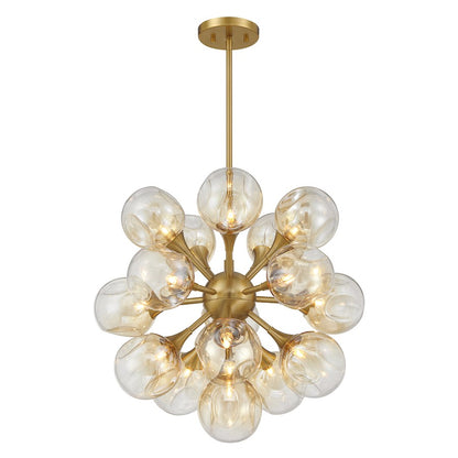 Savoy House Matisse 16 Light Chandelier, Warm Brass/Gray Plated