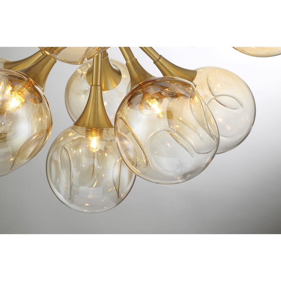 Savoy House Matisse 16 Light Chandelier, Warm Brass/Gray Plated