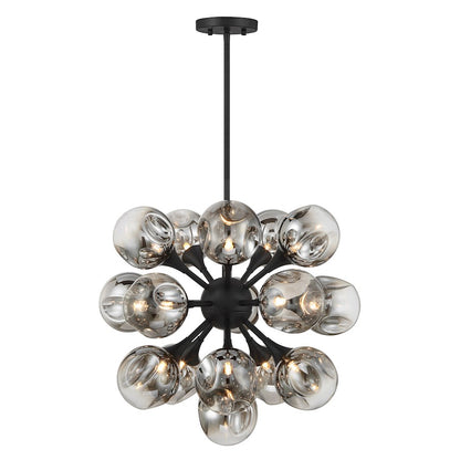 Savoy House Matisse 16 Light Chandelier, Matte Black/Gray Plated