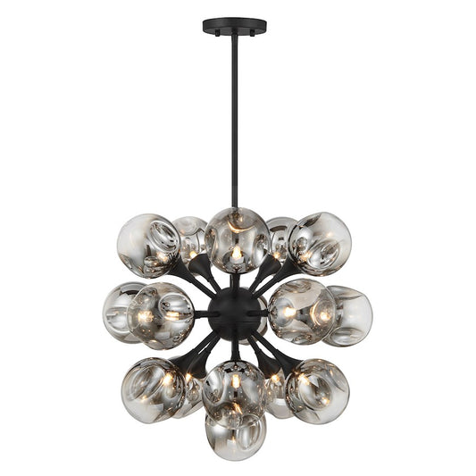 Savoy House Matisse 16 Light Chandelier, Matte Black/Gray Plated