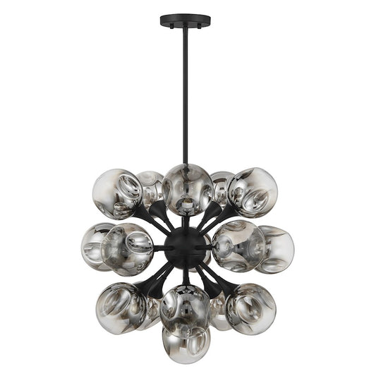 Savoy House Matisse 16 Light Chandelier, Matte Black/Gray Plated