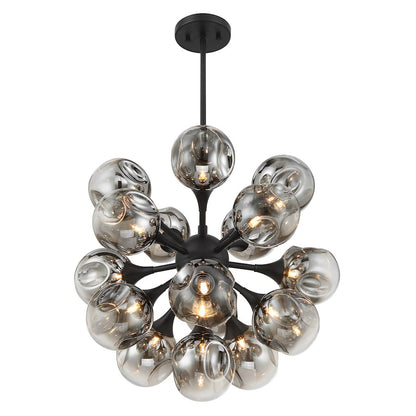 Savoy House Matisse 16 Light Chandelier, Matte Black/Gray Plated